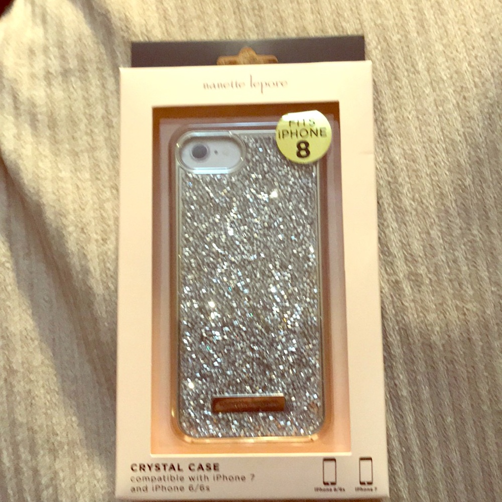 Nanette Lepore Crystal phone case Silver